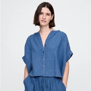 GAP Cotton Gauze Denim Top